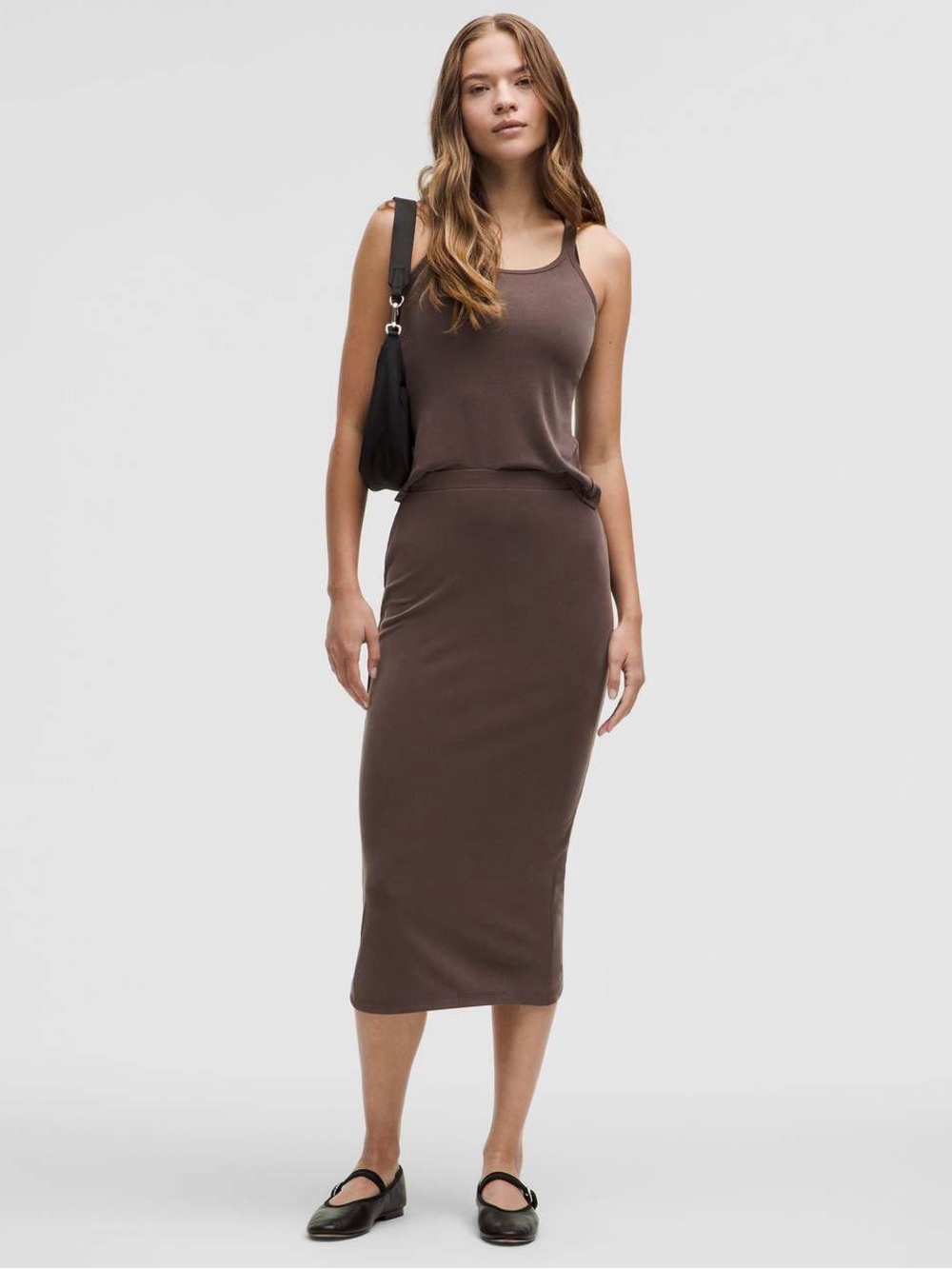 lululemon drapes softstreme column midi skirt sz medium
